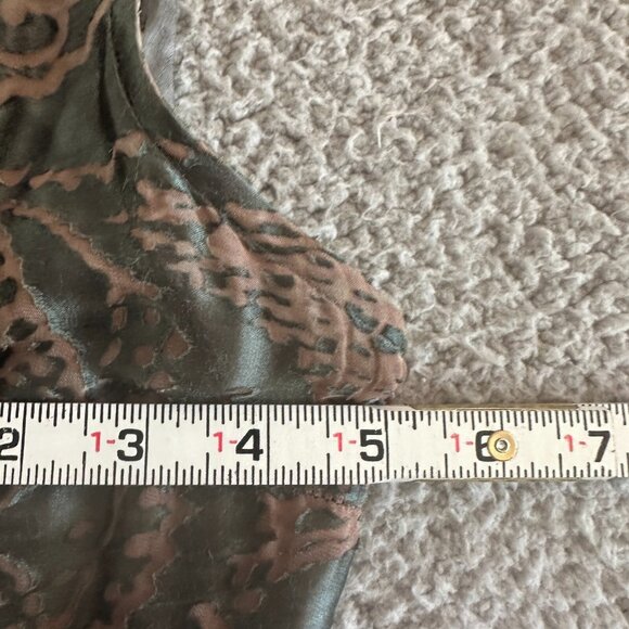 ANDREA ROSATI Silk Dress Brocade Sheer Velvet Burnout Pink Grey - Picture 3 of 15